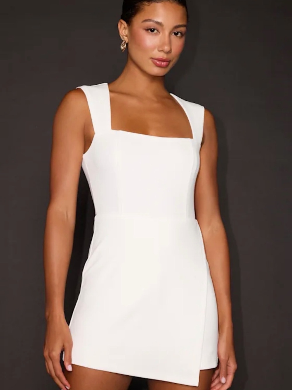 Lulu's White Square-Neck Mini Dress
